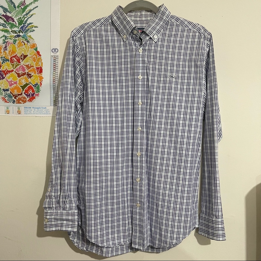 VINEYARD VINES The Slim Fit Whale Shirt 100% Cotton Button Down Size Medium